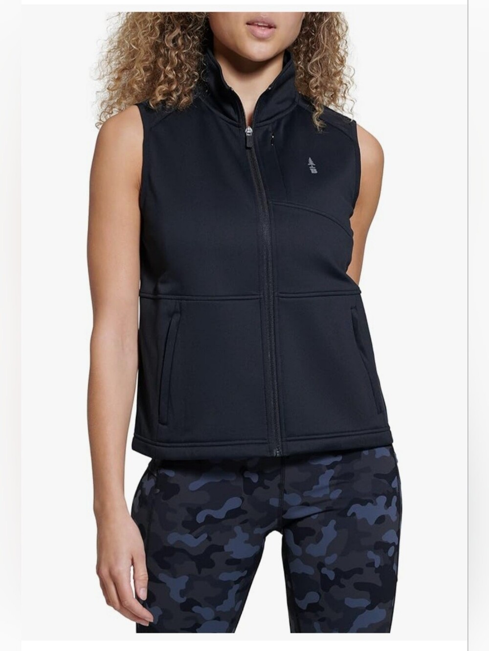 NWT BASS OUTDOOR Womens Black Mid-weight Full Zip Vest- L - Athletic, Athleisure